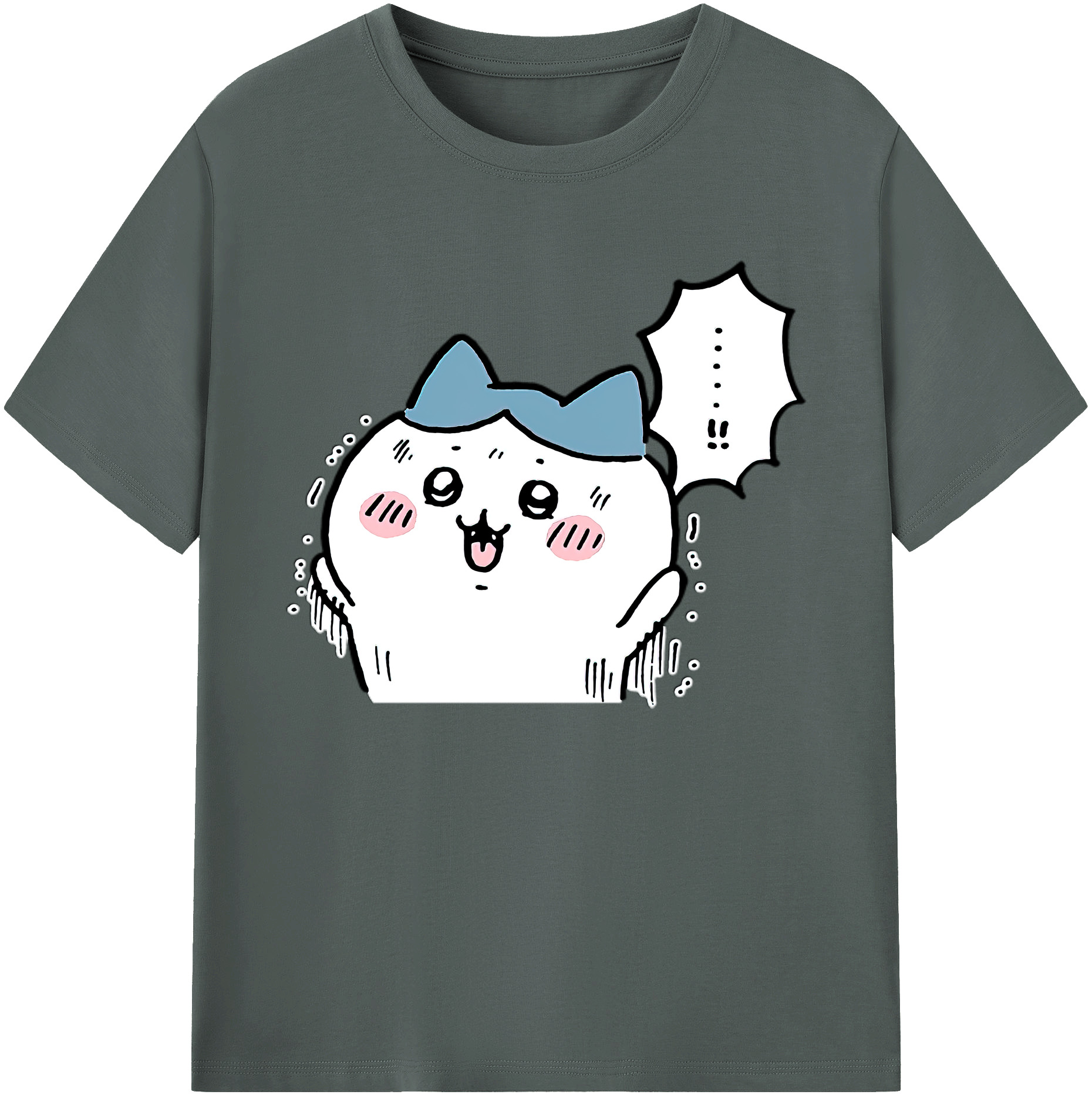 （画像用） ちいかわ ハチワレ Chii-kawa hachiware 綿100％ メンズ半袖Tシャツ｜肌触りやわらか＆通気性